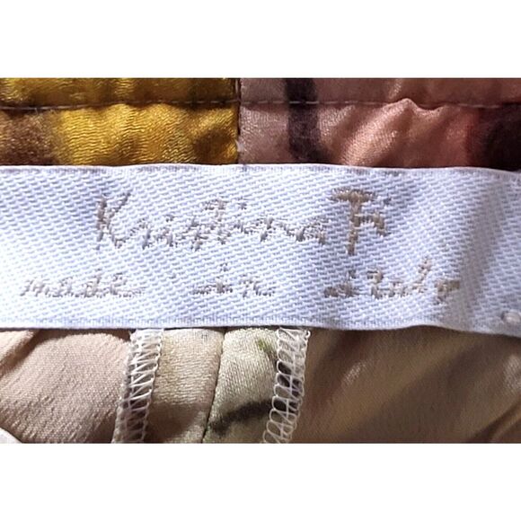 Kristina Ti Chic Small Beaded Silk Pants Italian Designer Floral Lined Colorful - Picture 6 of 9